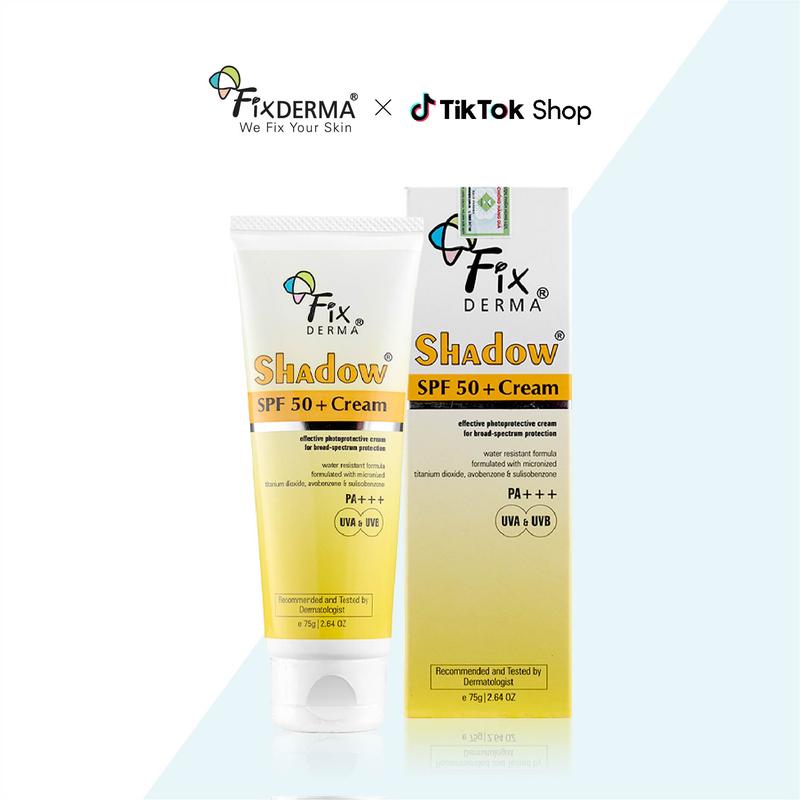 Kem Chống Nắng FIXDERMA Shadow SPF 50+ PA+++ Cream Giúp Giữ Ẩm Phù Hợp Mọi Loại Da 75g - Hùng Lợi