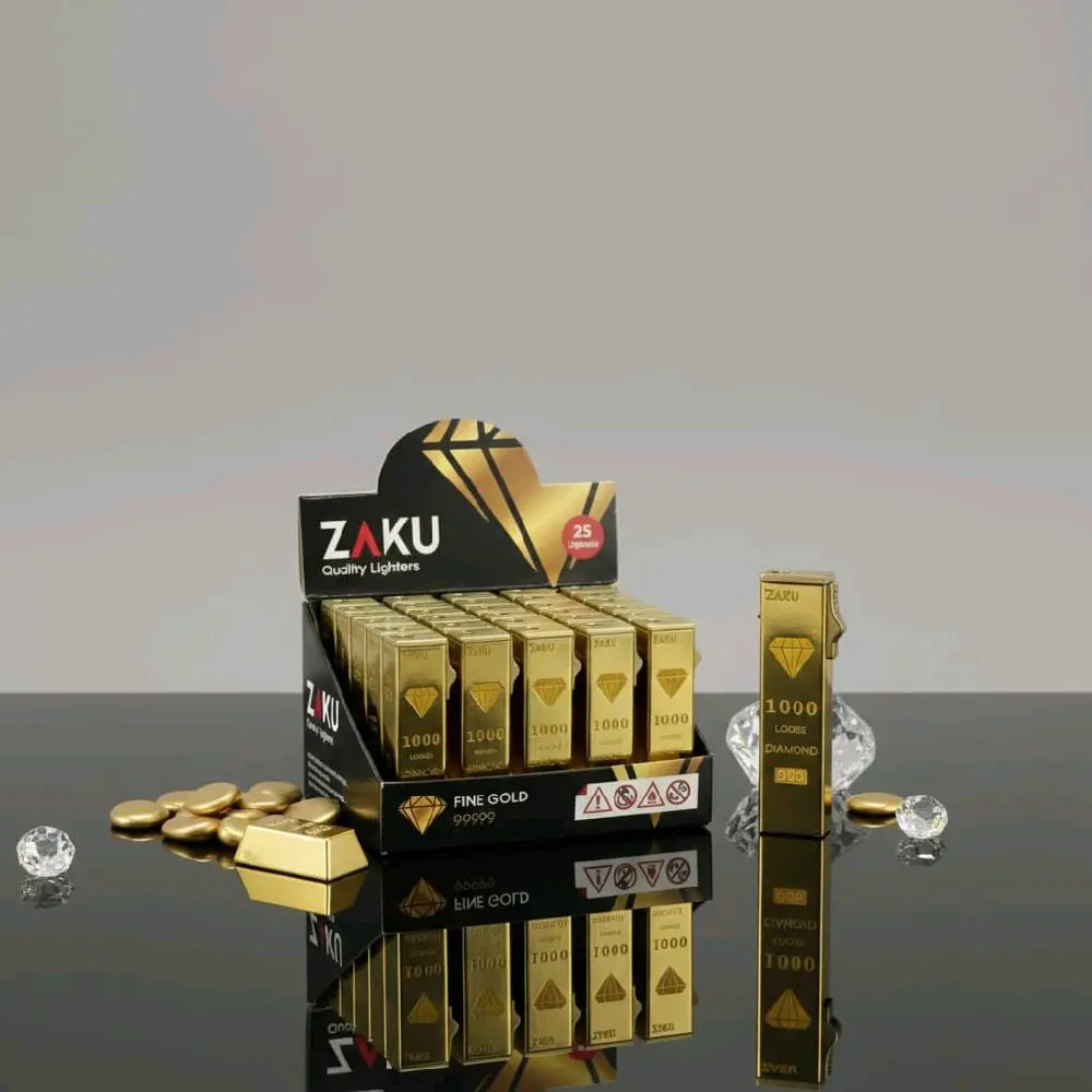KOREK API GAS BARA ZAKU FINE GOLD DIAMON Bodi emas