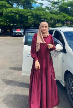 Product Review of Dress Lunna Dress Mahaira Premium Bahan Polo Linen Katun Premium Dress Wanita Muslim Dewasa Mewah  Pesta Elegant Gamis Kondangan Gaun Hitam Rayon Midi Navy Remaja Panjang Crinkle Basic Airflow from S**y N**l A**h 2