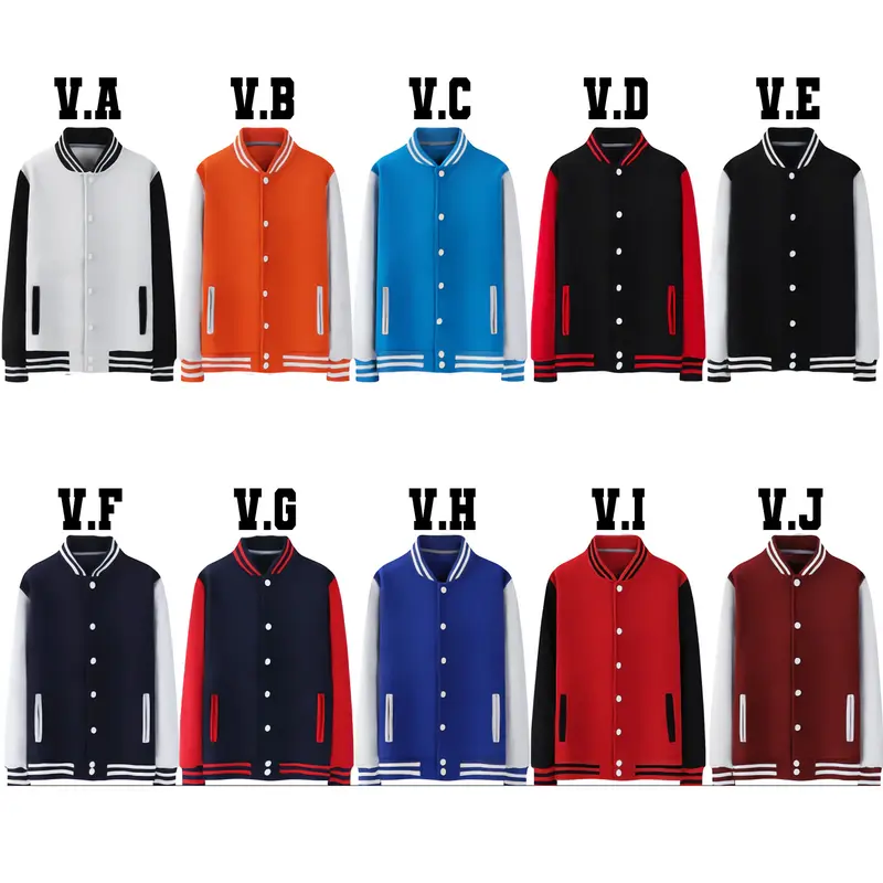 Jaket Baseball Varsity bomber Kancing ( BISA CUSTOM INISIAL WARNA SABLON BORDIR ) Pria Wanita Jumbo big Size S M L XL XXL XXXL XXXXL XXXXXL XXXXXXL HITAM PUTIH Korean Street Style 7