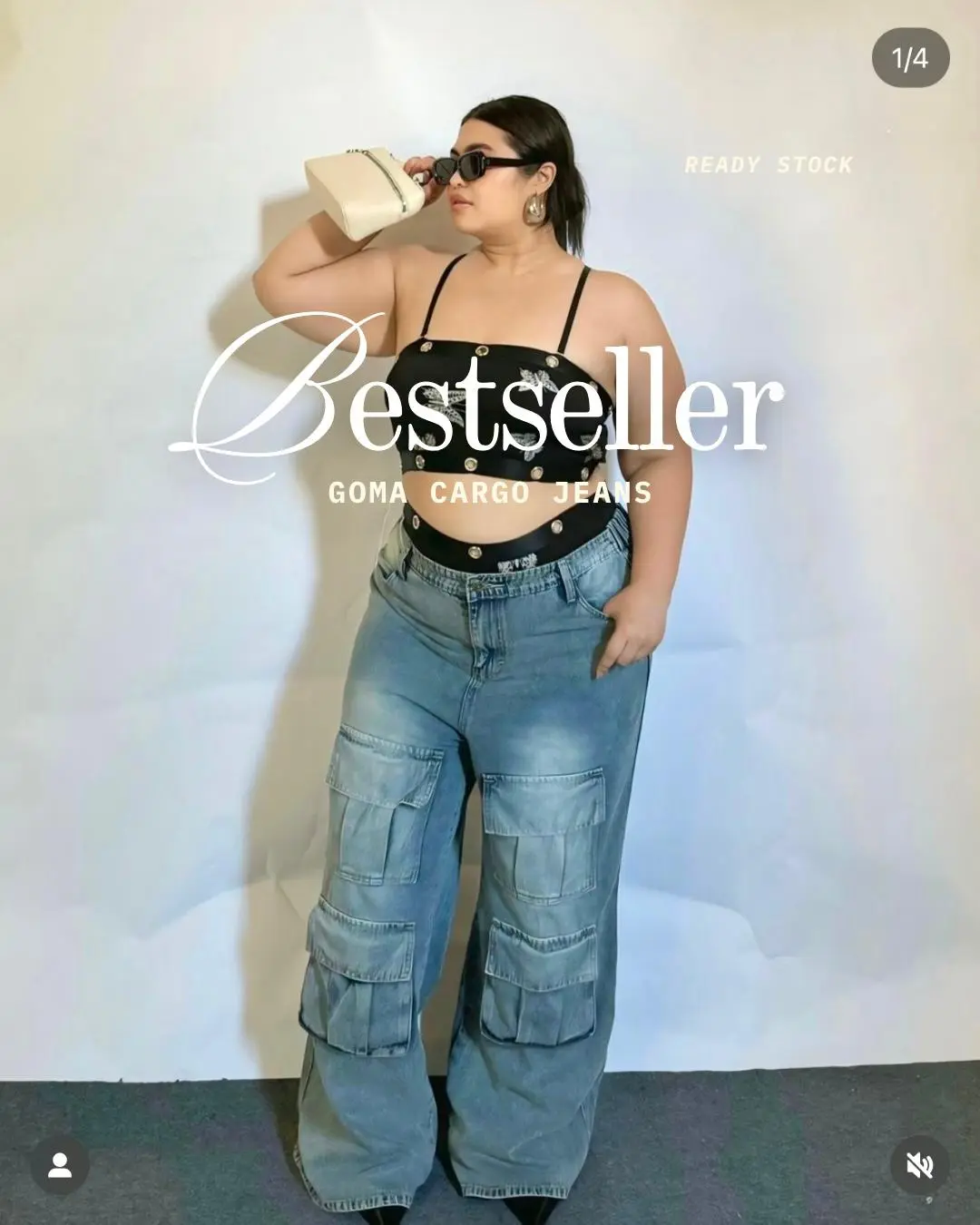 Sys Clothier Goma Cargo Jeans || Celana Jeans Wanita Ukuran Normal dan Jumbo II Cargo jeans -Highwaist -stertch - Premium Quality II COD