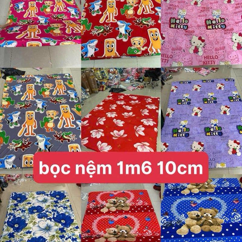 ÁO BỌC NỆM CÓ DÂY KHÓA KÉO VẢI THUN 3D HÀN QUỐC NHIỀU MẪU KÍCH THƯỚC CHO NỆM 1m6x2m ĐỘ CAO NỆM DƯỚI 10CM
