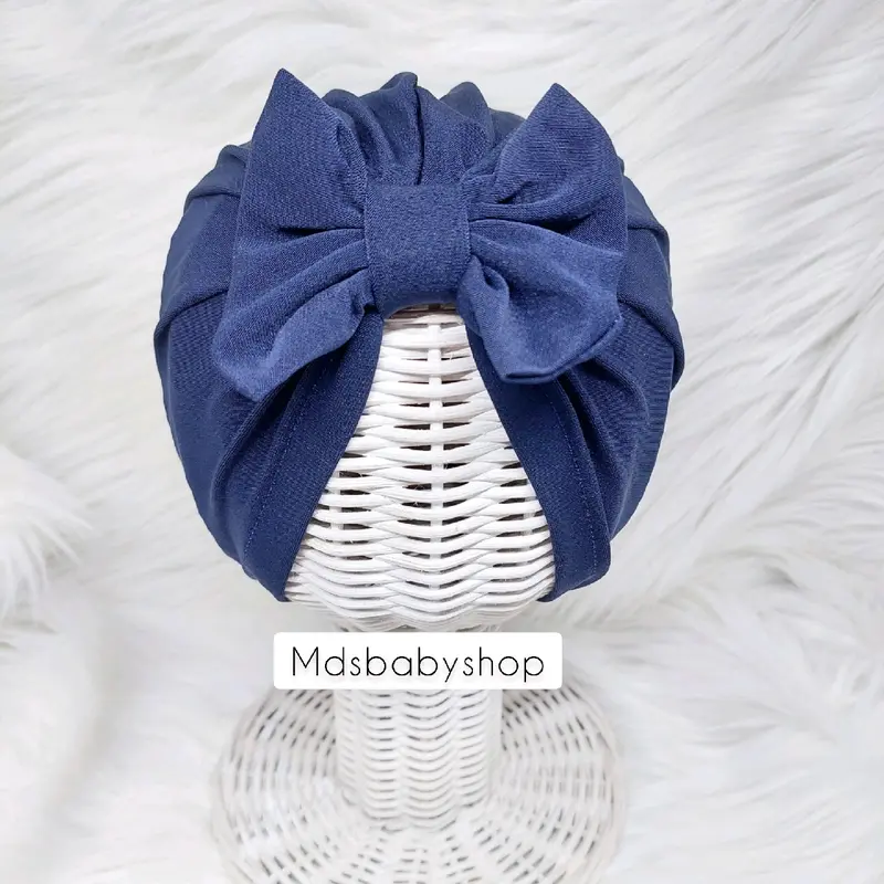 Turban Bayi Pita Kupu Kupu Busa / Ciput Bayi Newborn / Tutup Kepala Bayi / Topi Anak Perempuan 0-3 Tahun 1
