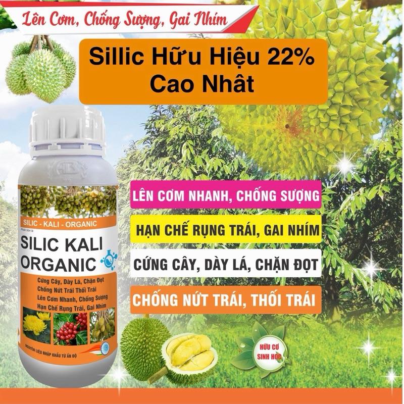  Phân Bón Lá Cao Cấp Kali Sillic Oganik. Giúp Chặn Đọt Chống Sượng Nước Hạn Chế Rụng Trái Nứt Trái Lên Cơm Sầu Riêng Tối Đa. Trái To Nặng Ký. Nguyên Liệu Ấn Độ. 1 Chai Pha 400L Phun Lá 
