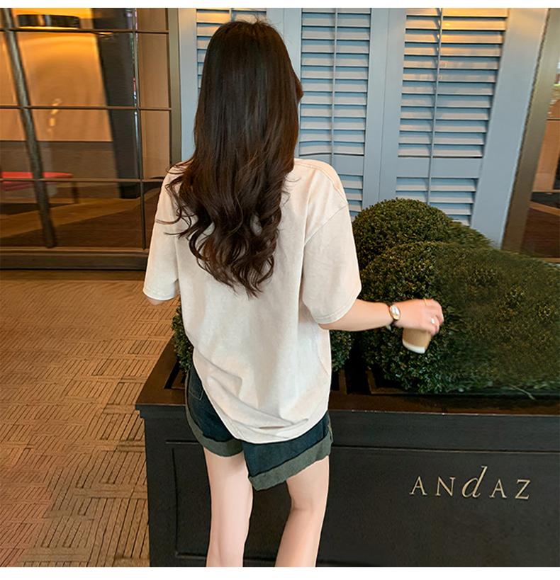 Product Introduction of Summer fashion unisex solid color versatile pure cotton short sleeved T-shirt 16