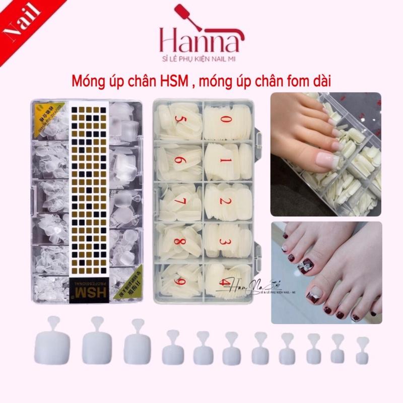 Móng úp chân HSM & móng úp chân form dài [hộp 500 móng - K kèm keo] Nữ làm nail - Women