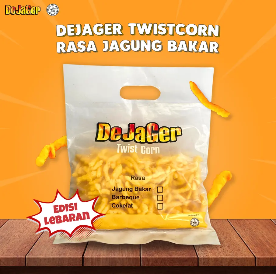 Dejager Twistcorn Rasa Jagung Bakar Edisi Lebaran 1 pack isi 250 gram