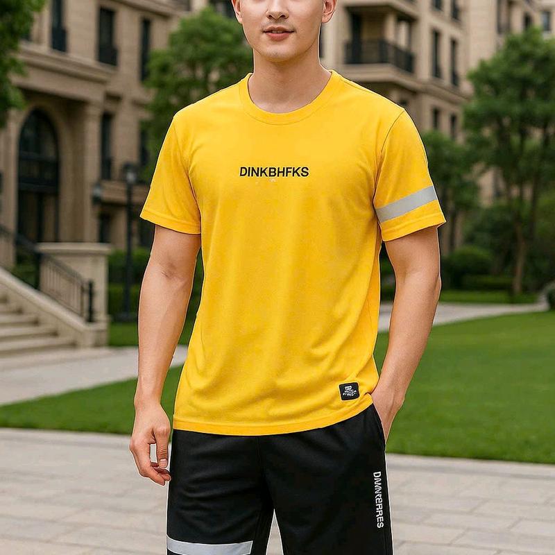 DINKBHFKS Đồ Bộ Đùi In Chữ DINKBHFKS Nam Nữ Chất Thun Mè Co Giãn 4 Màu Đen Xám Vàng Trắng Quần 2 Bên Có Túi Thời Trang Cao Cấp - Top