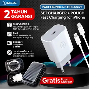 Migoz ID Charger 20W PD 3.0 + Premium Pouch – Fast Charging Compatible for iPhone, iPad, AirPods