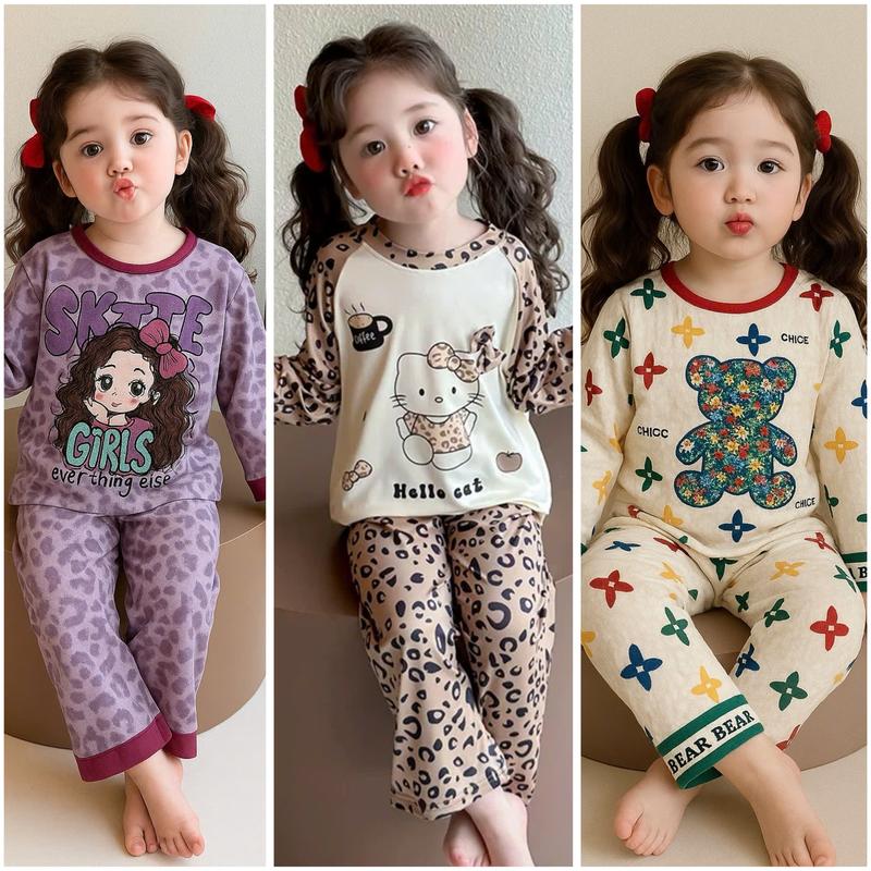 Bộ thu đông thun thái bé gái kiểu dáng bánh bèo dễ thương size 8-45kg