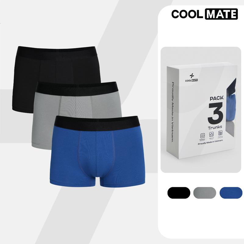 Combo 3 Quần lót nam Trunk Bamboo co giãn, thấm hút, kháng khuẩn , Boxer, quần…