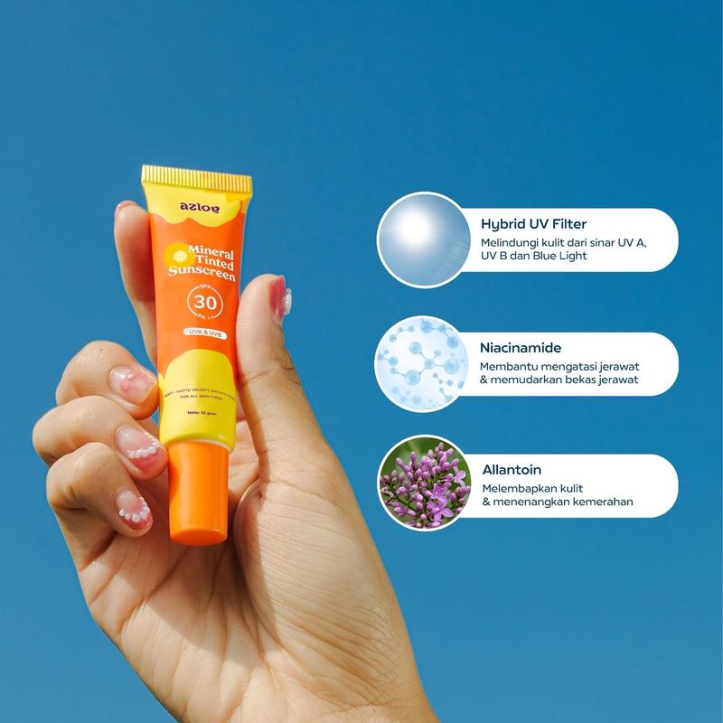 [NEW SIZE!] AZLOE TINTED SUNSCREEN HYBRID KULIT BERMINYAK BERJERAWAT [AZLOE TELAH UJI SPF] D 4
