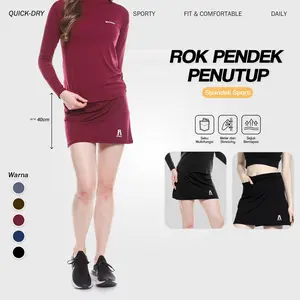 Rok Mini Penutup Celana (LEGGING) Olahraga Sport Size S M L XL XXXL Ada Kantong Bahan Spandex Nyaman Halus Rok Korea Rok Olahraga Rok Sport Rok Fitnes Gym Jogging Wanita Rok Luaran Celana