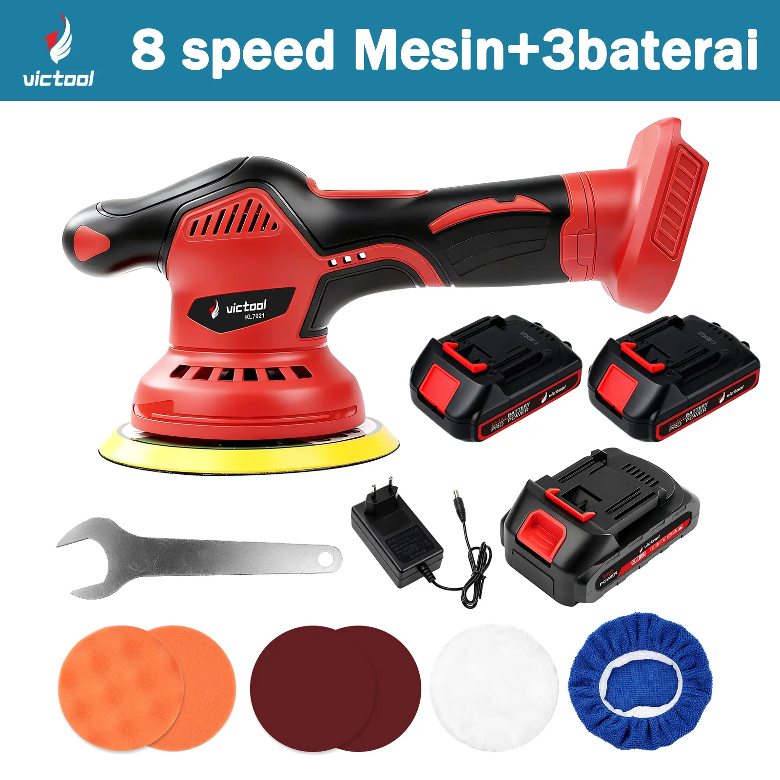 8 speed mesin+3 baterai