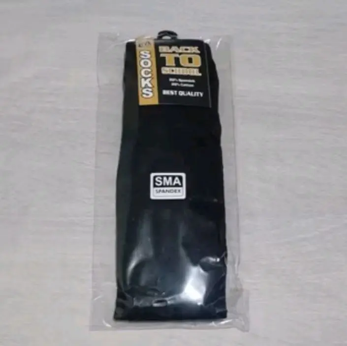 (3 pasang) kaus kaki sekolah hitam polos untuk anak SD SMP dan SMA bahan nilon polyester lembut Fashion anak sekolah Kaos 3
