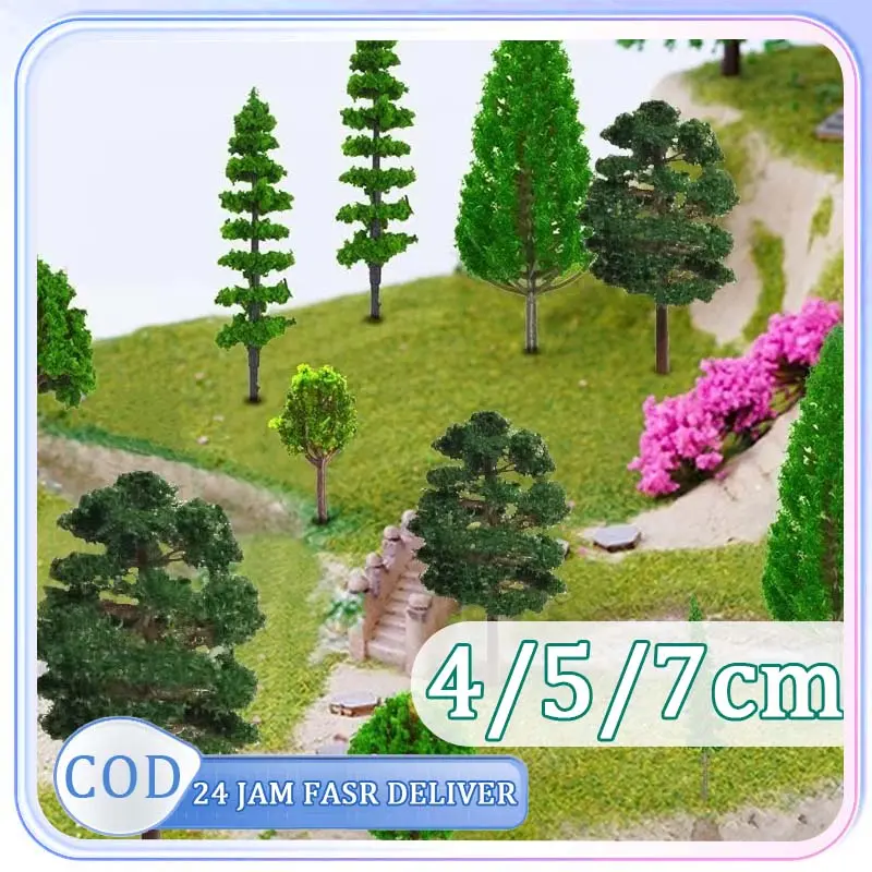 10pcs Diorama Pohon Miniatur Pohon Cemara Pohon Kecil Miniatur Pohon Pohonan Miniatur