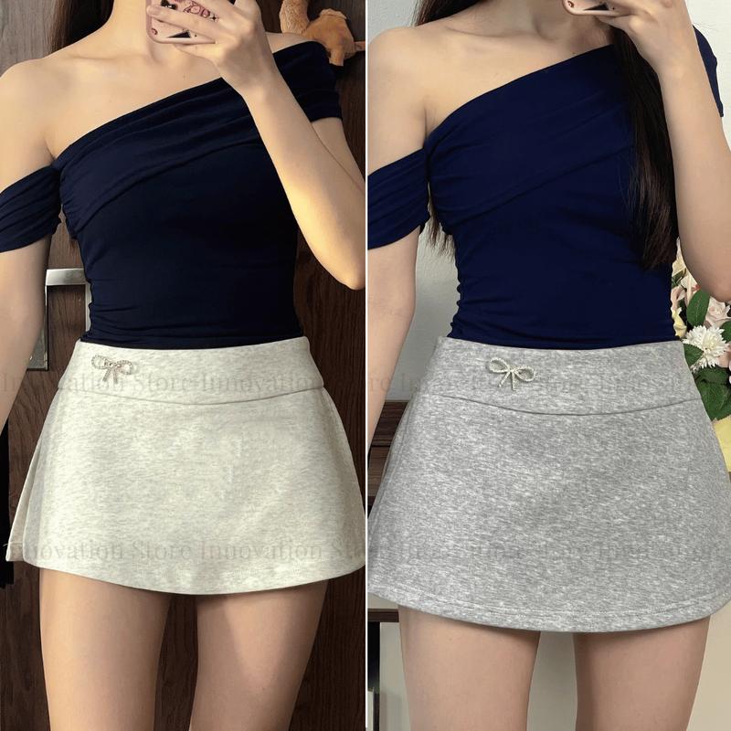 [TẶNG NƠ ĐÁ] Quần váy Nữ ngắn Vải Nỉ Ép 2da khoá sườn mã TA-528 5