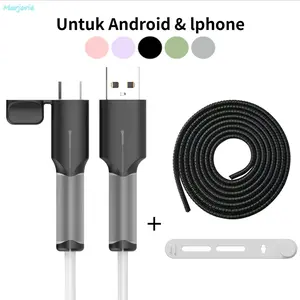 Silikon Pelindung Penutup Pengisi Daya Aksesori Kabel Silikon iPhone 18/20w Pelindung Kabel Steker Pengisi Daya USB Tipe C/USB-MJD