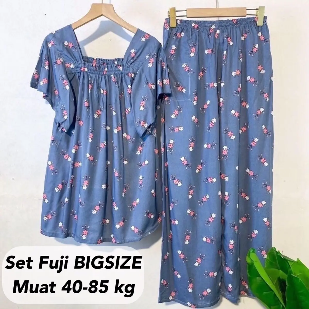 SETELAN FUJI BIGSIZE BAJU KERUT CELANA PANJANG RAYON