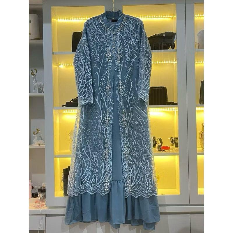 Product Introduction of Gamis brokat terbaru 2025 mewah kekinian / gamis lebaran 2025 model gamis terbaru / gamis pesta mewah elegan / gamis kondangan mewah terbaru 1