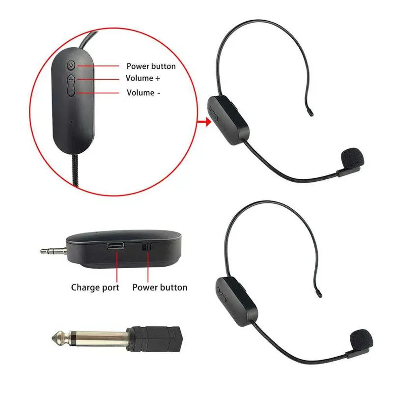 TaffSTUDIO Mik Microphone Wireless Terbaik Mic Imam Sholat 2.4G Headset 2 PCS with Receiver - SI02 1