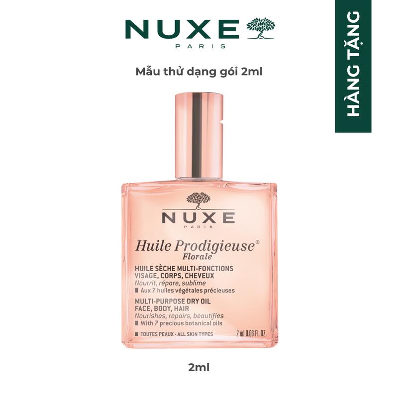 [Quà tặng] Mẫu Dạng Gói Dầu dưỡng khô hương hoa Nuxe Huile Prodigieuse Florale Multi-Purpose Dry Oil 2ml 1