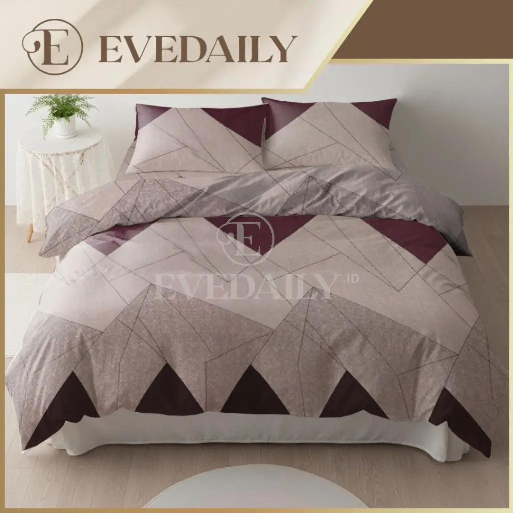 Promo Bed Cover Full Set Brown Kenzoo- 90x200 - 200x200 - Evedaily