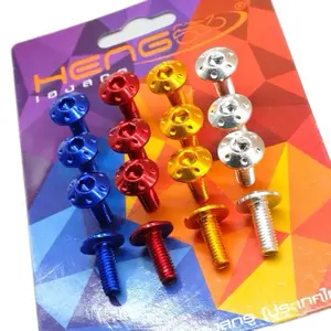 ￼BAUT CNC BINTIK DRAT 10 BAUT TAMENG KNALPOT BAUT VISOR BAUT BODY BAUT PLAT M6x15  1,5CM BAUT CNC IMPORT