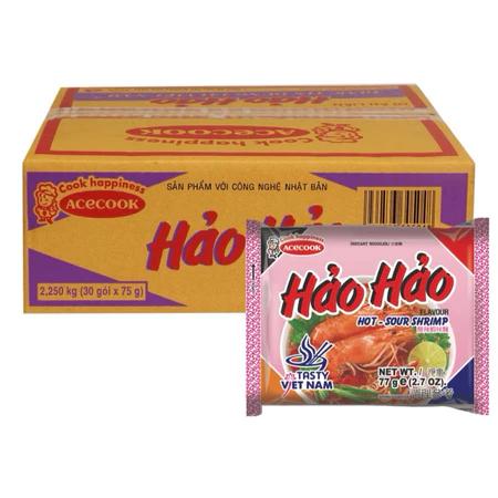 Thùng mì Hảo Hảo - Thùng 30 gói mì ăn liền Tôm chua cay 75g