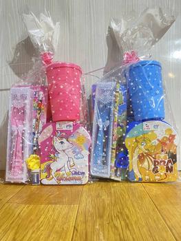 Product Review of 10 IN 1 PAKET SOUVENIR ULTAH ANAK / HAMPERS ULANG TAHUN ANAK / KADO / HADIAH LOMBA / BINGKISAN ULTAH / BUKU TULIS GELAS TUTUP TEMPAT MAKAN TEMPAT PENSIL SENDOK GARPU SUMPIT PENSIL PENGHAPUS RAUTAN from y**a 1