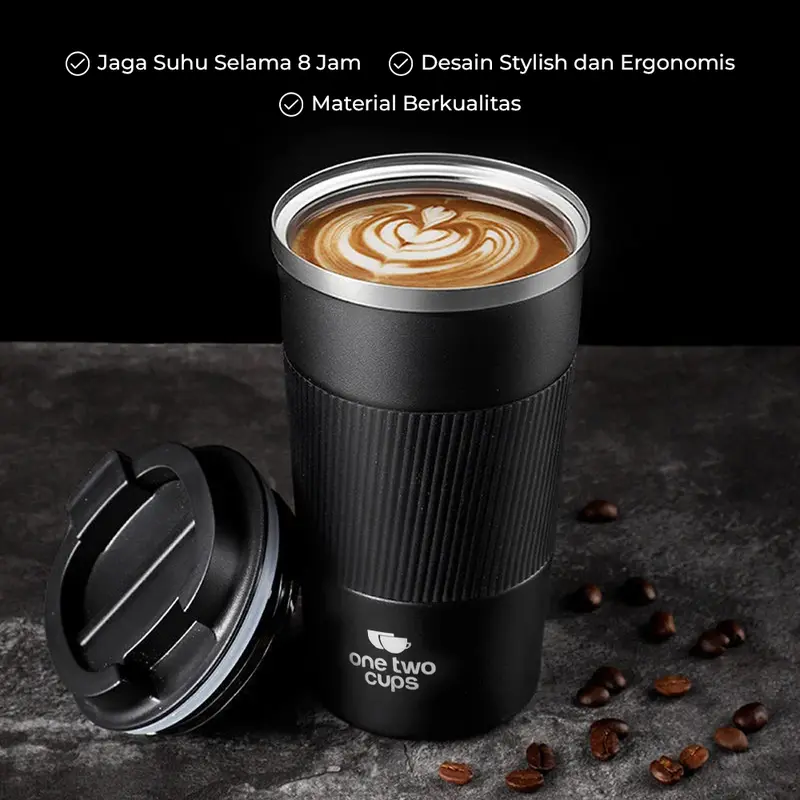 One Two Cups Botol Minum Tumbler Air Panas Dingin Anti Slip Stainless - IT-51 Bottles Water Plastik 4