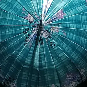 2 PCS PAYUNG 16 JARI SATIN BESAR MOTIF BUNGA Buah