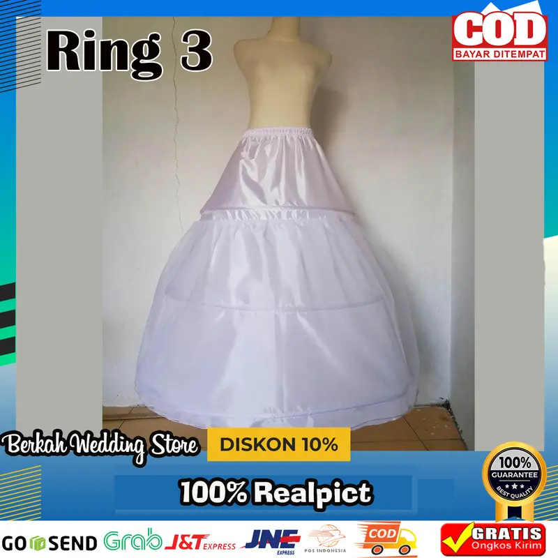Petikut  Ring 3 Tanpa jala/tile Petticoat pertikut pengembang gaun pengantin 2