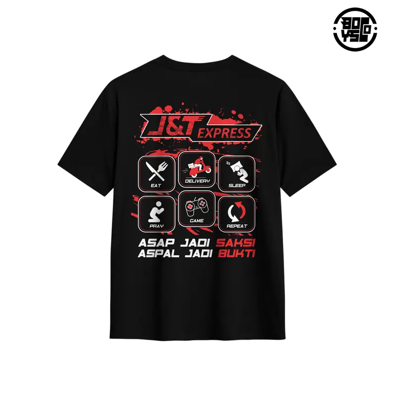 Kaos Kurir JNT Express Teman Sejalan T-shirt Distro Katun Combed 24s Baju Pria Wanita Dewasa 3