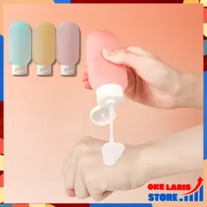 OLS Botol Sabun Lotion Macaron Mini Travelling Botol Sabun Cair Ukuran 60 ML Botol Refill Plastik Fliptop