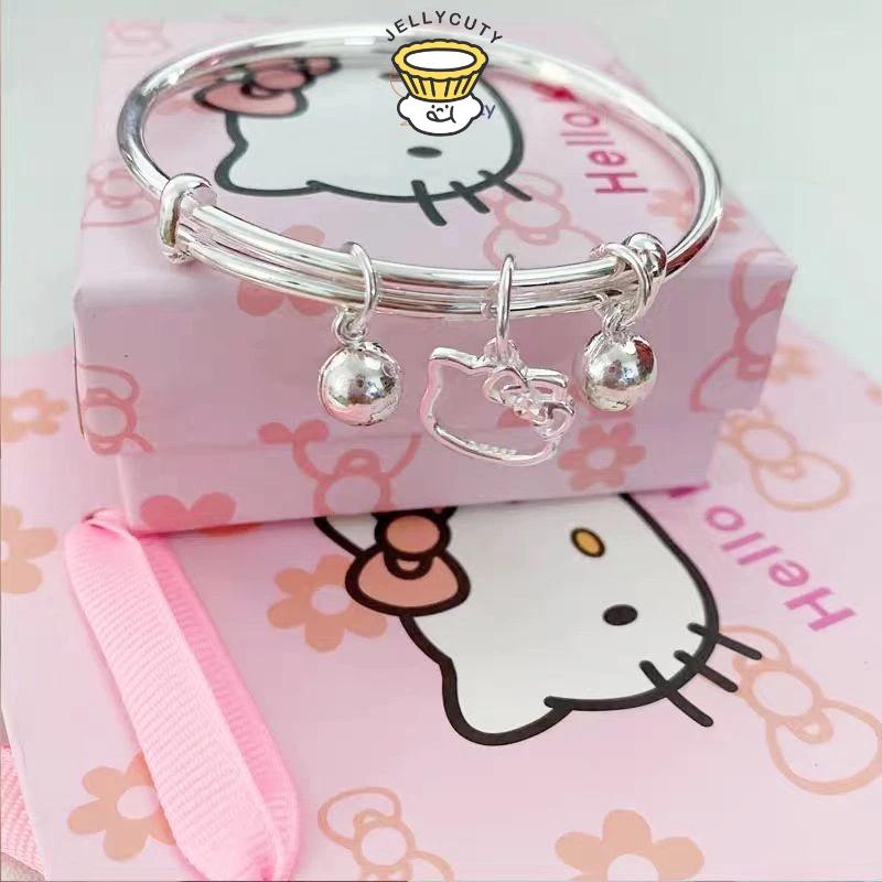 Vòng tay mặt dây chuyền chuông mèo Kitty Dễ thương Niche Lắc tay Quà tặng sinh nhật người bạn thân nhất