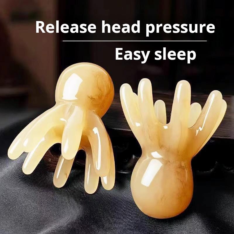 Lược Mát Xa Bạch Tuộc Bằng Resin, Máy Massage Da Đầu Bạch Tuộc, Lược Trị Liệu Đầu Huyệt Bổ Trợ Kinh Tuyến, Thích Hợp Cho TikTok, Bán Chạy