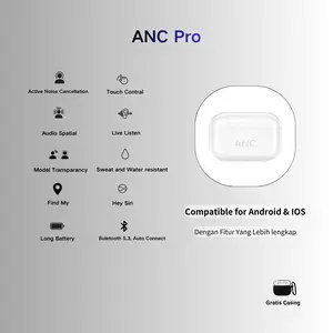 ANC TWS Pro Active Noise Cancelling True Wireless Earbuds bluetooth Earphone wireless charging case
