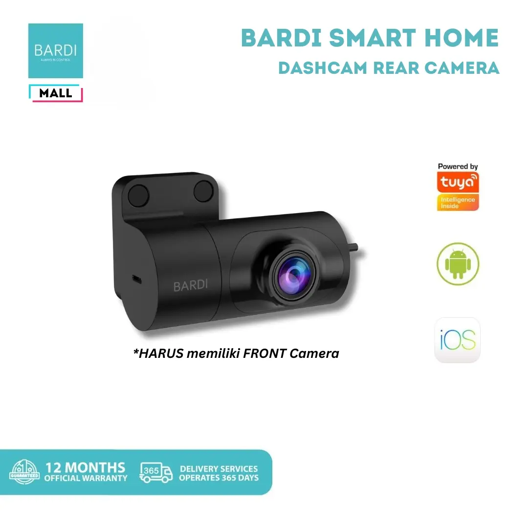 BARDI Dashcam dengan SIM Card Front Rear Hardwiring Kit Kamera Mobil Full HD 30FPS Pengawasan Optimal & Notifikasi Kecepatan Mobil
