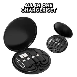 Kabel Data Holder All in One Cable Micro Type C Lightning Phone Holder - AIO Charger Set