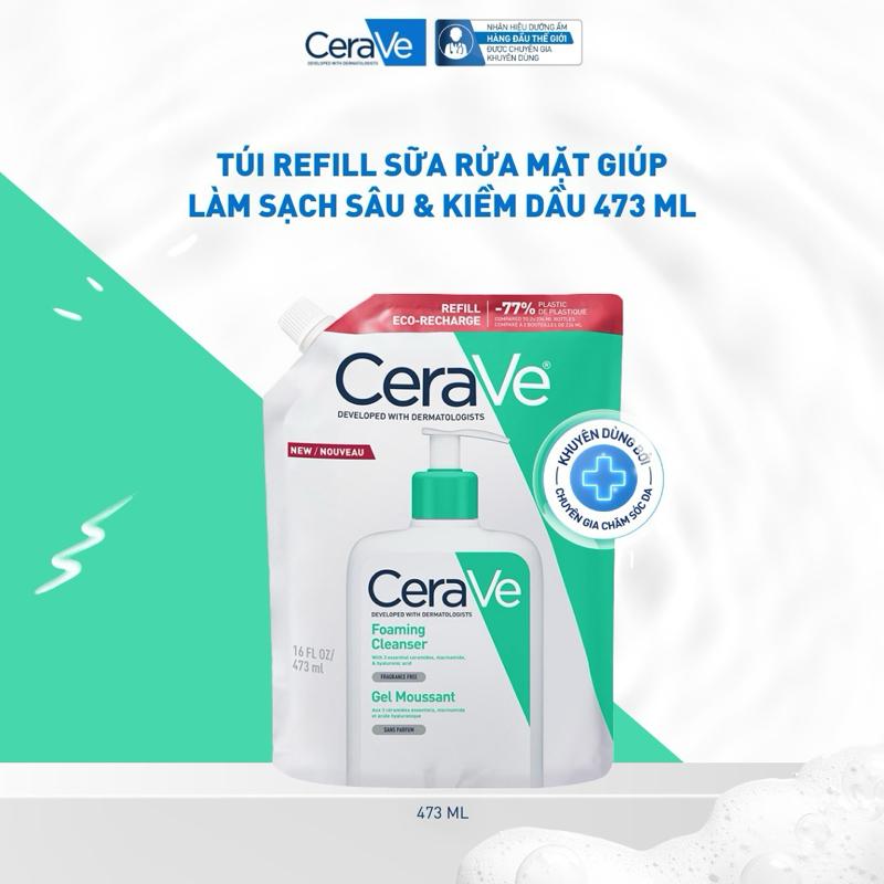 [DEAL SHOCK] Sữa rửa mặt giúp làm sạch sâu dành cho da dầu Cerave Foam Cleanse 473ML - Refill, tạo bọt làm sạch sâu dịu nhẹ và cung cấp độ ẩm cho da. Chăm sóc da_Sữa rửa mặt_Skincare cho Nam và Nữ_Cleansing