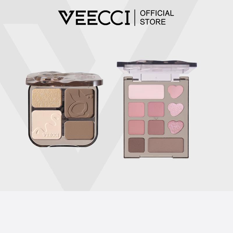 VEECCI Phấn Tạo Khối 4 Màu 8g*1+Bảng Phấn Mắt 10 ô mini 4.2g *1