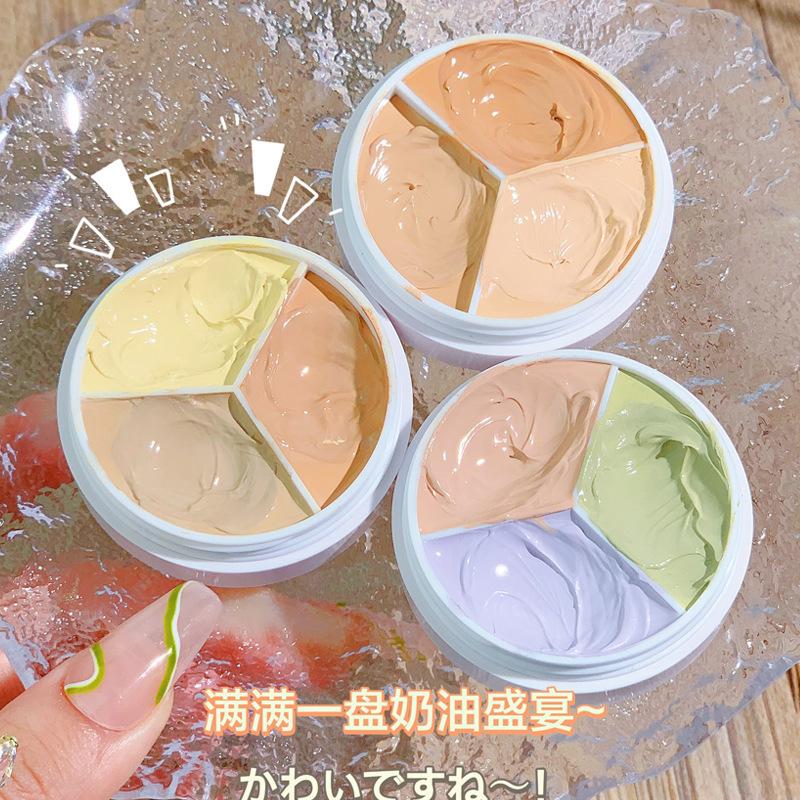 Trang Điểm, Bảng Màu Che Khuyết Điểm 3 Màu, Với Cọ Che Khuyết Điểm, Hoàn Hảo Che Phủ, Không Thấm Nước, Kem Nền Lì Che Phủ Vết Thâm, Vết Mụn, Quầng Thâm, NO.D457 2