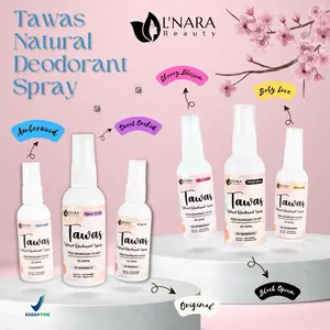 L'nara Beauty Paket isi 6 Tawas Deodorant Spray 60ml Menghilangkan Bau Badan & Mencerahkan Ketiak Aman Bumil Busui