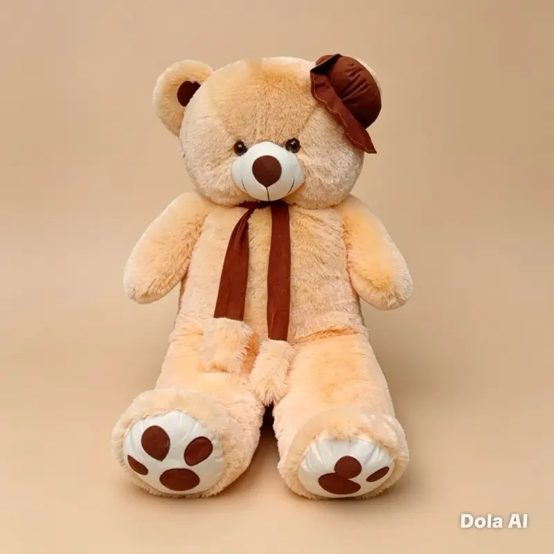 Boneka Teddy Bear jumbo topi syal 90 cm bisa pakai nama dan foto