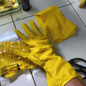 Sarung Tangan Cuci Karet L Latex Panjang Bersih Bersih Piring Kamar Mandi Dotted Dapur Anti Air