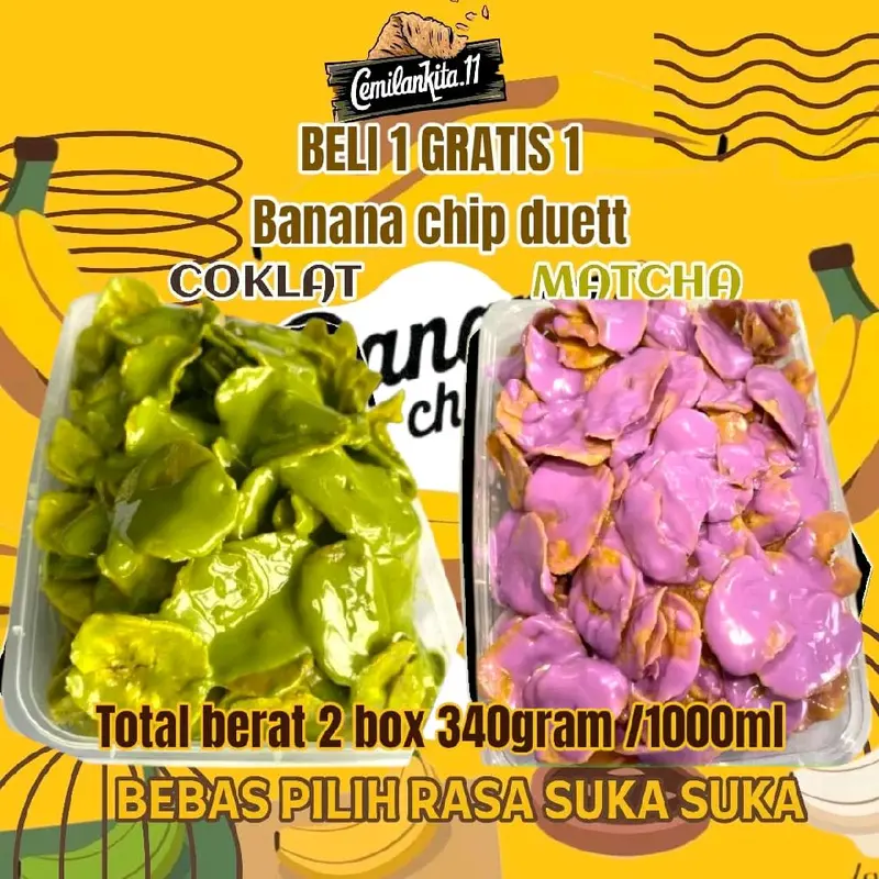 KERIPIK PISANG LUMER BANANA CHIPS 500ML berat 170 gram Coklat Snack Kripik 6