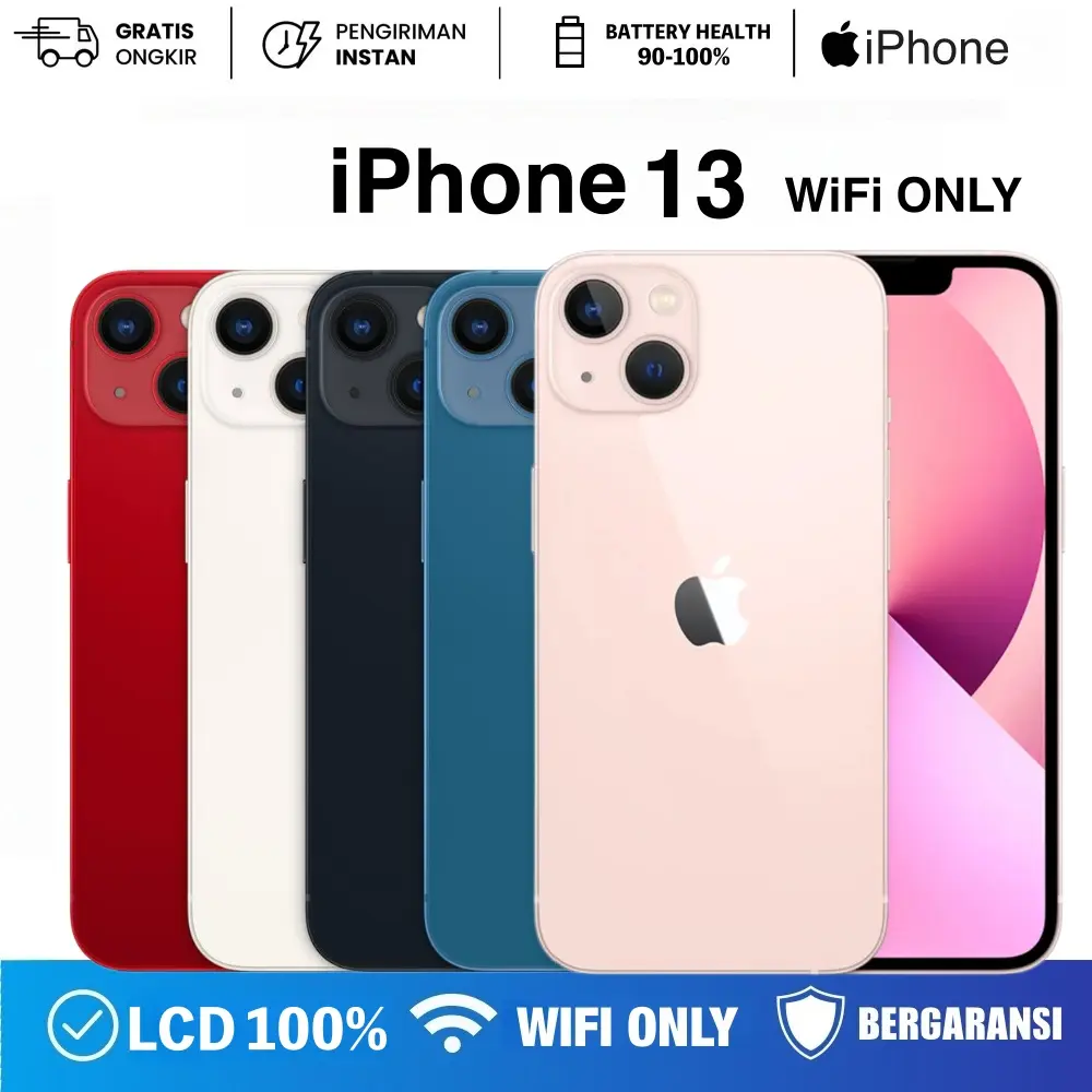 [Bekas] IPHONE 13 128GB WIFI ONLY BH 95%+ SECOND ORIGINAL FULLSET MULUS LIKE NEW