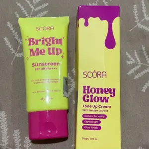 Day & Night Care Set - SCORA Bright Me Up Sunscreen 40 Gr + SCORA Tone Up Cream Series 30 mL