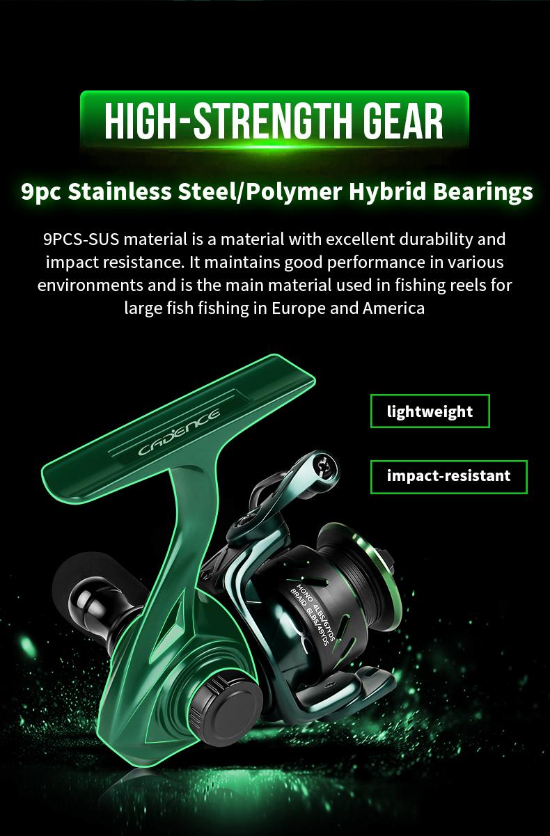 Cadence EIves Mini Spinning Reel, 123g Ringan ultralight , Bearing 6+1BB, Brek 3kg, Nisbah 5.2:1, Kekili Mikro Mesin Tepat, Design Khas Ikan Lure Toman/Kelah/Bass, Sesuai Memancing Sungai Jernih